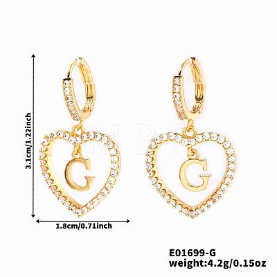 Brass Heart Hoop Earrings BR9605-5-1