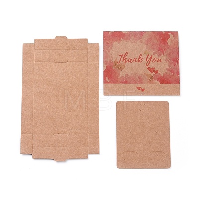 Kraft Paper Boxes and Earring Jewelry Display Cards CON-L015-B03-1