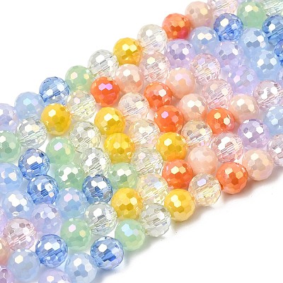 Electroplate Glass Beads Strands EGLA-D300-06-6mm-26-1