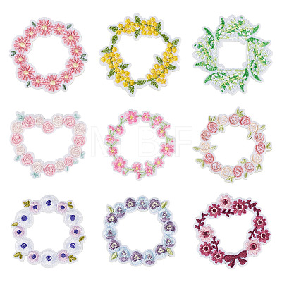 9Pcs Polyester Clothing Patches DIY-TAC0010-42-1