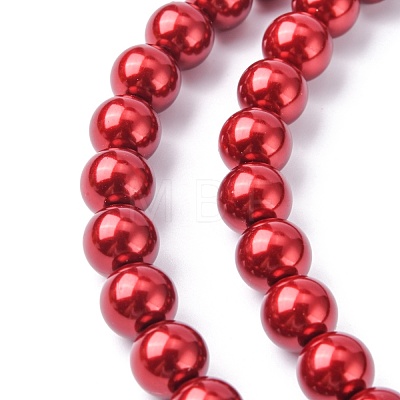 Eco-Friendly Dyed Glass Pearl Round Beads Strands HY-A002-10mm-RB038-1