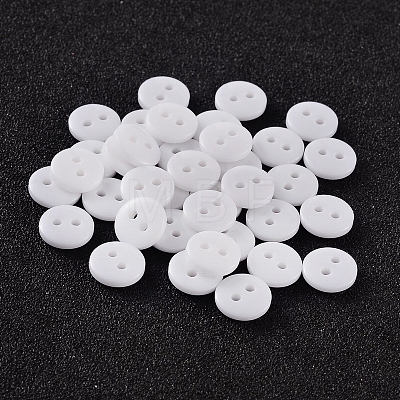 2-Hole Flat Round Resin Sewing Buttons for Costume Design BUTT-E119-20L-19-1