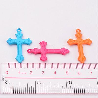 Mixed Color Cross Acrylic Pendants For Jewelry Making Embellishments DIY Craft X-SACR-515-M-1