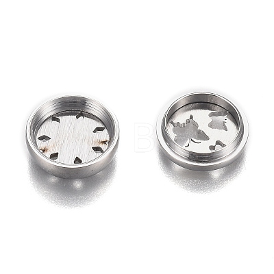 304 Stainless Steel Diffuser Locket Aromatherapy Essential Oil AJEW-N025-05P-1