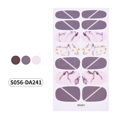 Colorful Flower Tartan Full Cover Glitter Nail Wraps Nail Polish Stickers MRMJ-S056-DA241-1
