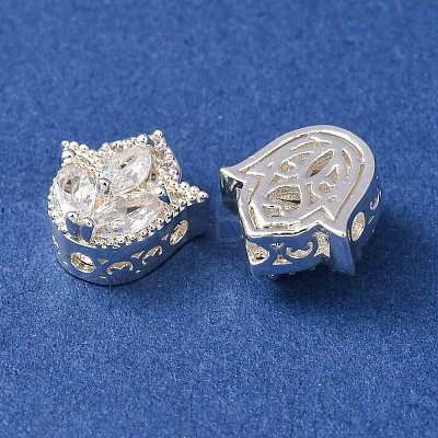 Brass Micro Pave Clear Cubic Zirconia Beads CU-CBAEC99-29S-1