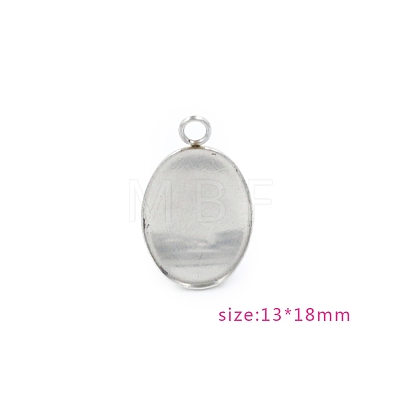 Non-Tarnish Stainless Steel Pendant Cabochon Settings PW-WG0592A-01-1