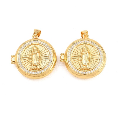 Religion Brass Locket Pendants KK-D232-19G-03-1