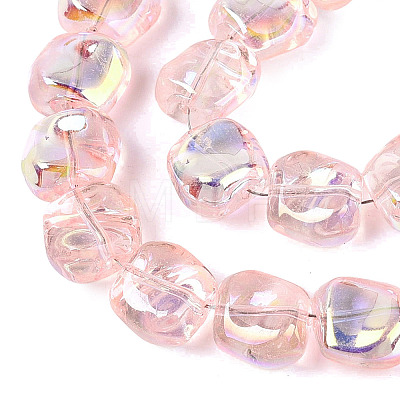 Electroplate Transparent Glass Beads Strands EGLA-N057-02A-05-1
