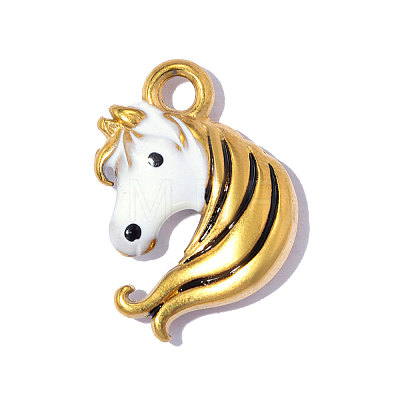 304 Stainless Steel with Black Enamel Charms SA-OY001-11G-1
