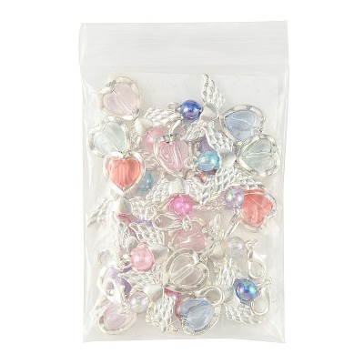 14Pcs 7 Style Acrylic & Alloy Pendant Decorations HJEW-FS00075-1