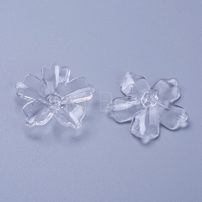 Flower Acrylic Beads X-PL670Y-1-1
