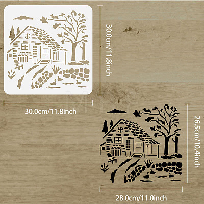PET Hollow Out Drawing Painting Stencils DIY-WH0391-0193-1