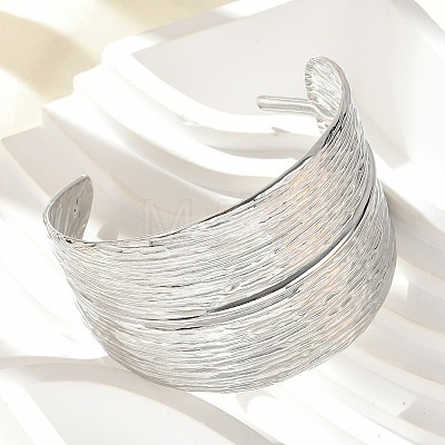 304 Stainless Steel Cuff Bangles for Women BJEW-Z096-02P-1