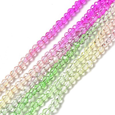 Transparent Gradient Color Glass Beads Strands X1-GLAA-H021-01B-22-1