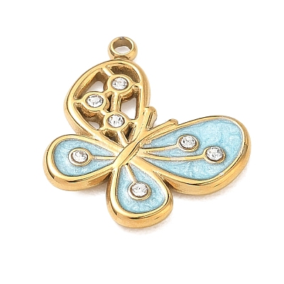 304 Stainless Steel Enamel Pendants SA-CBAAE04-06G-02-1