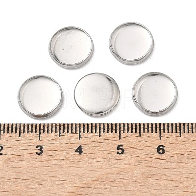 Non-Tarnish Flat Round 304 Stainless Steel Plain Edge Bezel Cups X-STAS-S028-28-1