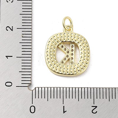 Rack Plating Brass Micro Pave Clear Cubic Zirconia Pendants KK-E102-33G-K-1