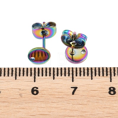 Ion Plating(IP) 304 Stainless Steel Stud Earring Findings STAS-P198-25-6mm-M-1