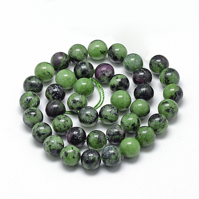 Natural Ruby in Zoisite Beads Strands G-R446-4mm-25-1
