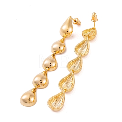 Teardrop Brass Dangle Stud Earrings for Women EJEW-G391-22G-1