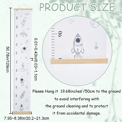 Space Theme Pattern Removable Height Chart for Kids AJEW-WH0165-72A-1