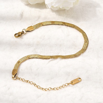304 Stainless Steel Snake Chains Bracelets for Women BJEW-P395-02G-03-1