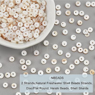  2 Strands Natural Freshwater Shell Beads Strands BSHE-NB0001-17-1