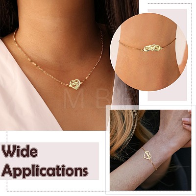 4Pcs 4 Styles Heart Brass Micro Pave Clear Cubic Zirconia Connector Charmss KK-CJ0005-73-1