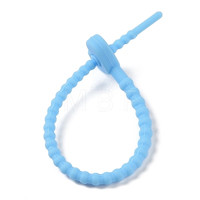 Heart Shape Silicone Cable Zip Ties AJEW-C034-02C-1