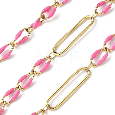 304 Stainless Steel Enamel Figaro Chains CHS-U003-02G-10-1