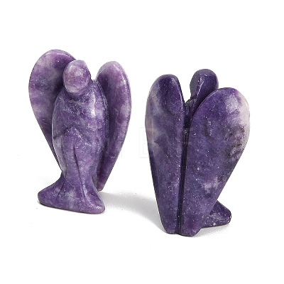 Natural Lepidolite Carved Angel Figurines G-O200-03J-08-1