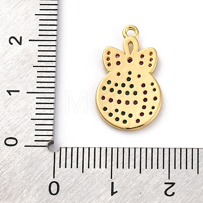 Christmas Series Brass Micro Pave Cubic Zirconia Pendants KK-Q010-01G-04A-1