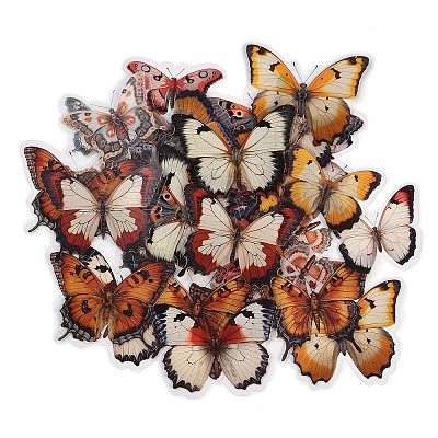 40Pcs 20 Styles Waterproof PET Stickers DIY-G121-02A-1