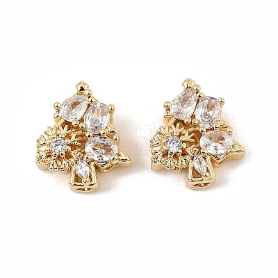 Brass Micro Pave Cubic Zirconia Beads KK-C155-08G-01-1