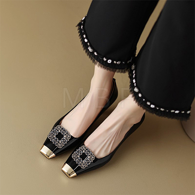 WADORN 4Pcs 2 Styles Square/Rectangle Alloy Rhinestone Detachable Shoe Buckle Clips AJEW-WR0002-31B-1