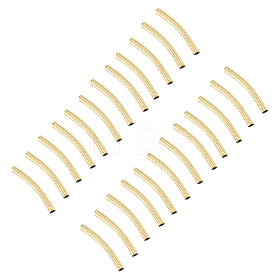 40Pcs Brass Curved Tube Beads KK-PH0015-17B-1