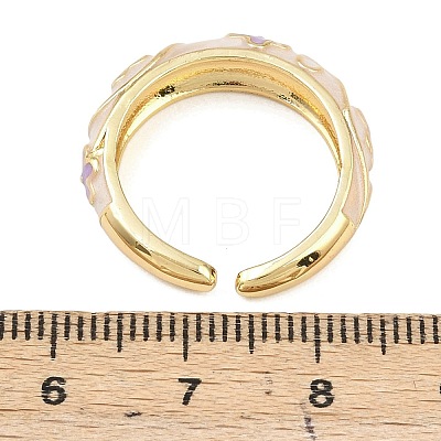 Brass Open Cuff Rings for Women RJEW-K305-03A-G-1