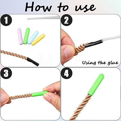 40Pcs 4 Colors Alloy Cord End FIND-GF0008-47B-1