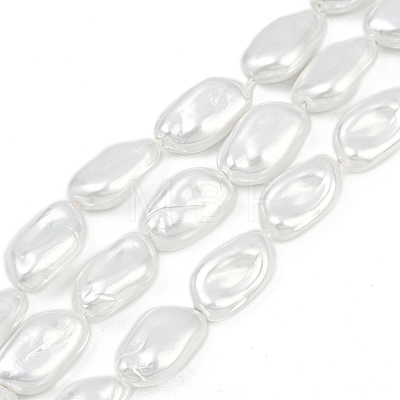 Electroplate Porcelain Imitation Pearl Beads Strands BSHE-Z009-01A-1