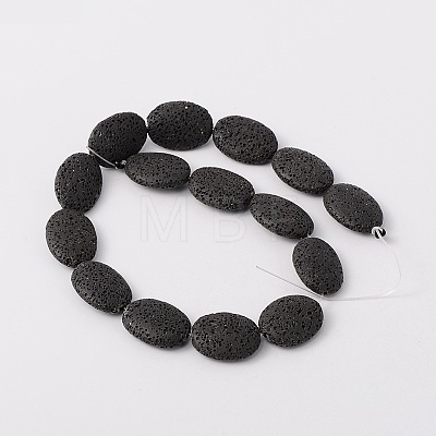 Dyed Oval Synthetic Lava Rock Beads Strands G-N0111-18-1