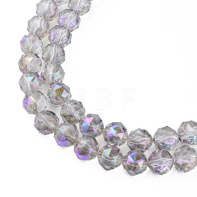 Electroplate Transparent Glass Beads Strands EGLA-N002-34B-C06-1