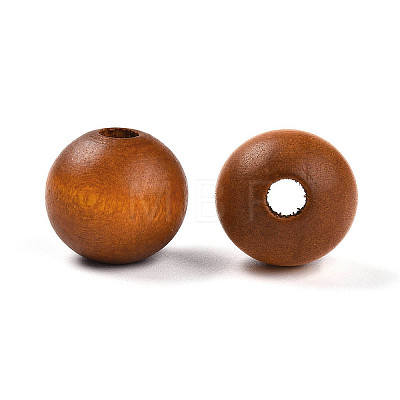 Painted Natural Wood Beads WOOD-A018-16mm-15-1