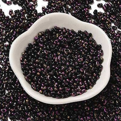 Spray Painted Glass Seed Beads SEED-F005-08A-02-1