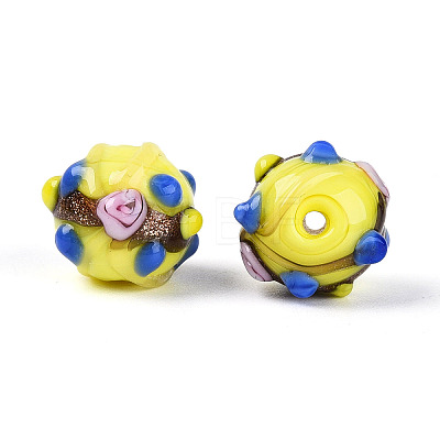 Handmade Gold Sand Lampwork Beads LAMP-N038-02D-1