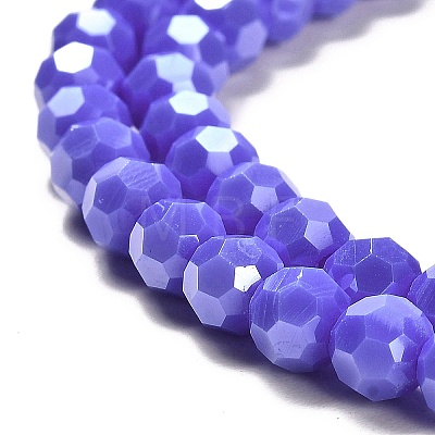 Electroplate Opaque Glass Beads Strands EGLA-A035-P6mm-A07-1