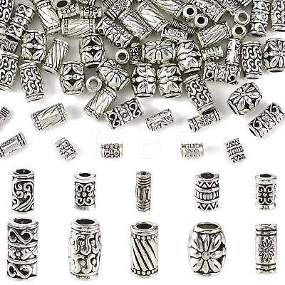 100Pcs 10 Styles Tibetan Style Alloy Beads FIND-YW0012-31-1