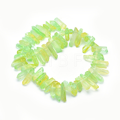 Electroplated Natural Quartz Crystal Beads Strands G-P368-06B-1