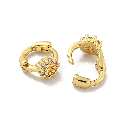 Brass Micro Pave Cubic Zirconia Hoop Earring EJEW-C088-01D-G-1