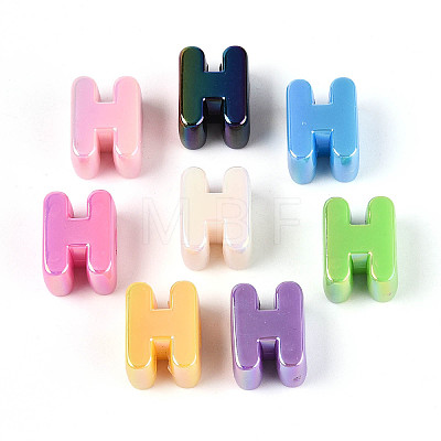 UV Plating Opaque Acrylic European Beads OACR-M027-03H-1